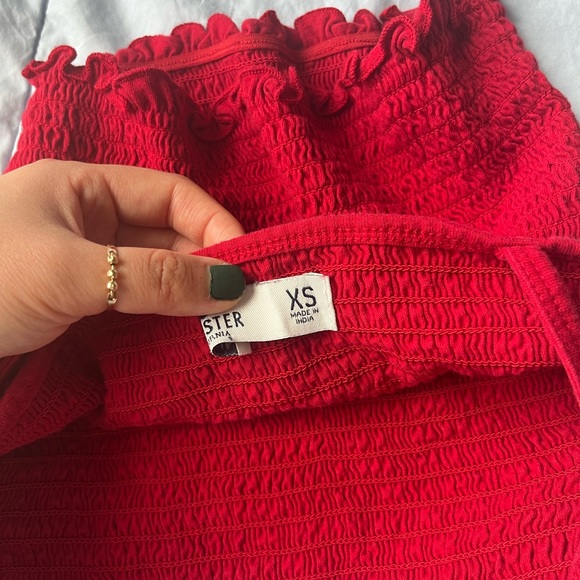 EUC Hollister Red Scrunch Tank Top - Picture 4 of 6